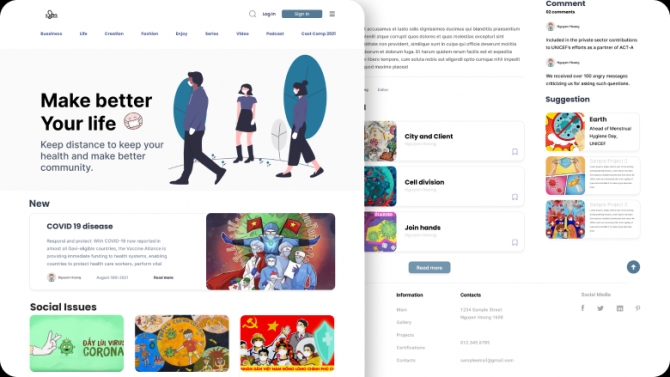 Thiết kế website b&aacute;o covid 19