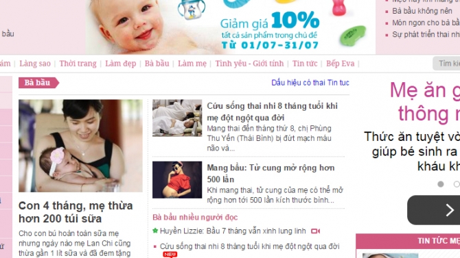 Cộng t&aacute;c vi&ecirc;n cho mục Eva t&aacute;m, B&agrave; bầu của Eva