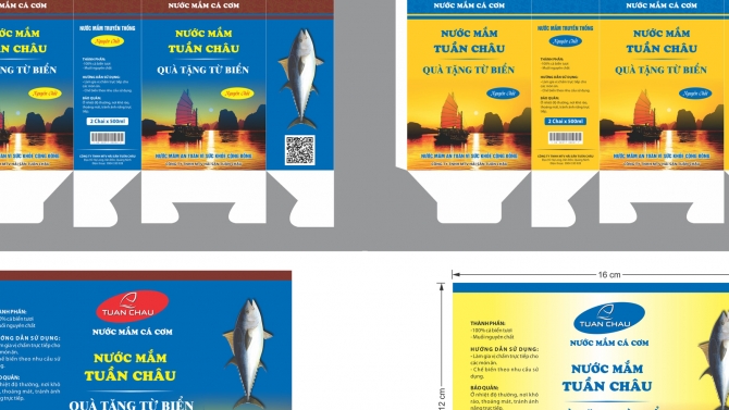 Hộp + Tem decal nước mắm Tuần Ch&acirc;u