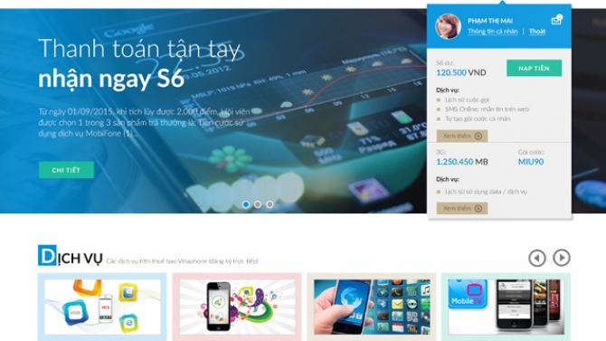 Thiết kế website VNPT Vinaphone Selfcare