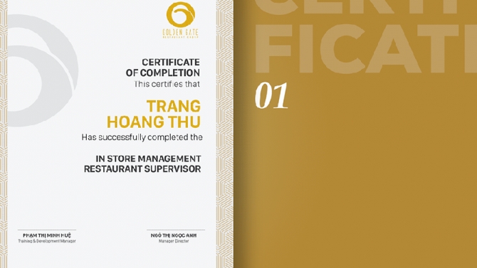 Certificate Golden Gate
