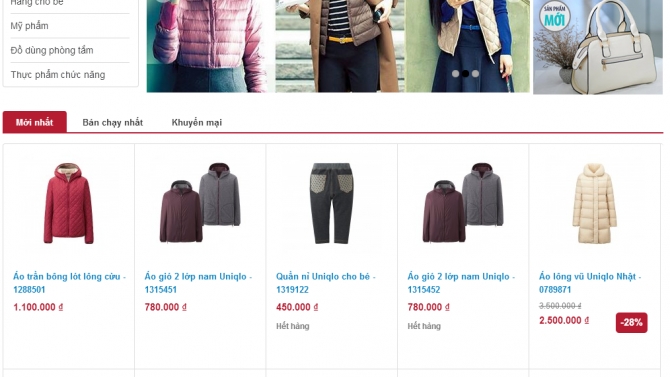 Thiết kế web b&aacute;n h&agrave;ng Yukishop.com.vn