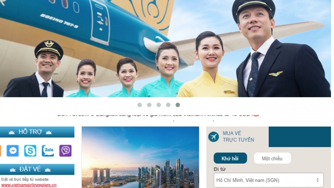 Thiết kế website vietnamairlinesgiare.vn
