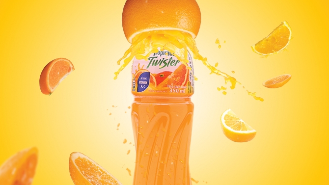 Thiết kế Poster Advertising nước cam Twister