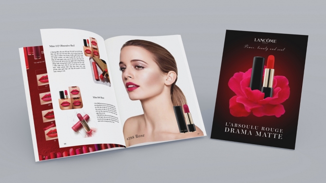 Thiết kế ấn phẩm quảng c&aacute;o son Lancome