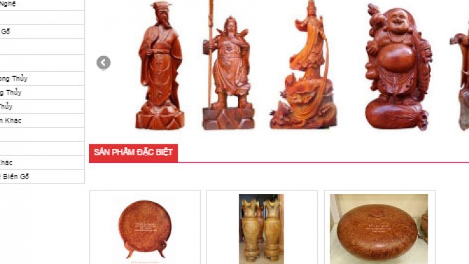 Mẫu website b&aacute;n đồ gỗ, đồ gỗ t&acirc;y nguy&ecirc;n đẹp