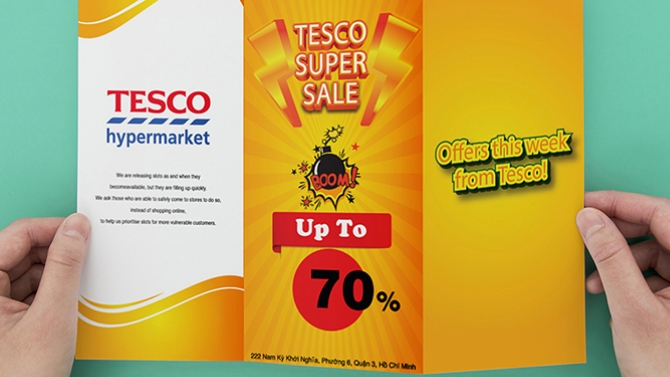 Thiết kế flyer - brochure chiến dịch khuyến m&atilde;i - Tesco Supermarket