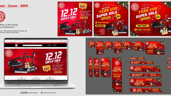 Thiết kế Banner cho Cty nhạc cụ Minh Phụng