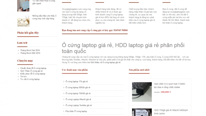 X&acirc;y dựng website kinh doanh ổ cứng laptop