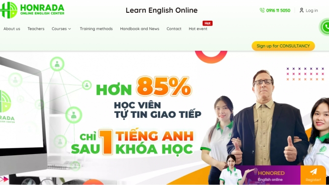 Anh ngữ Trực Tuyến Honrada