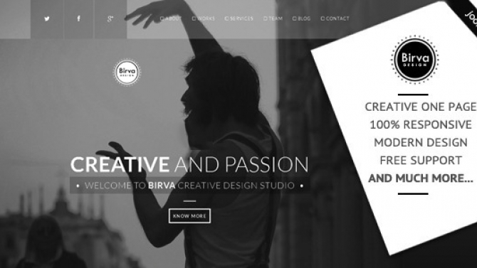 Birva - Creative One Page Joomla Theme