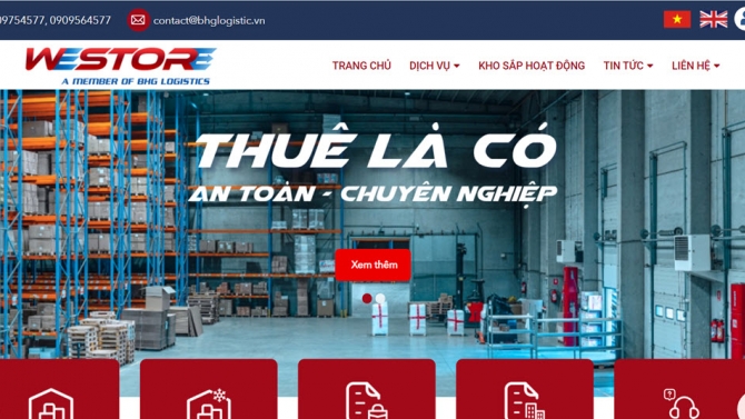 Website quản l&yacute; kho