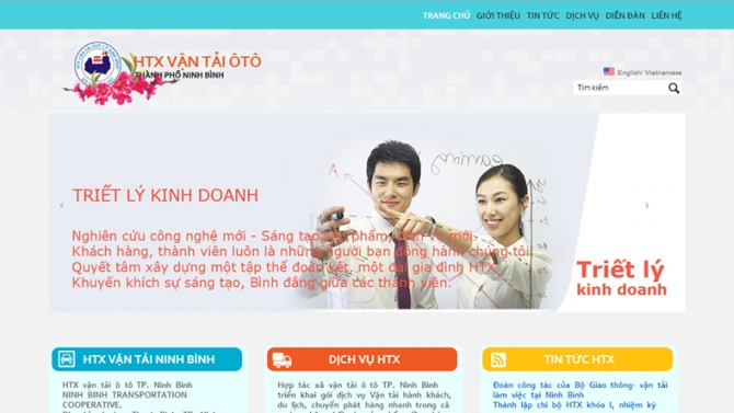 Thiết kế website HTX Vận tải &ocirc; t&ocirc; Ninh B&igrave;nh