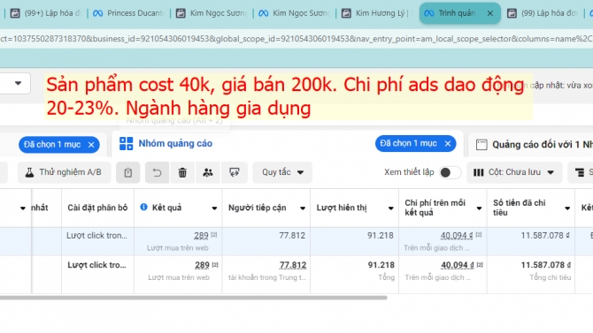 Chạy ads, tối ưu content, chi ph&iacute; gia tăng doanh số