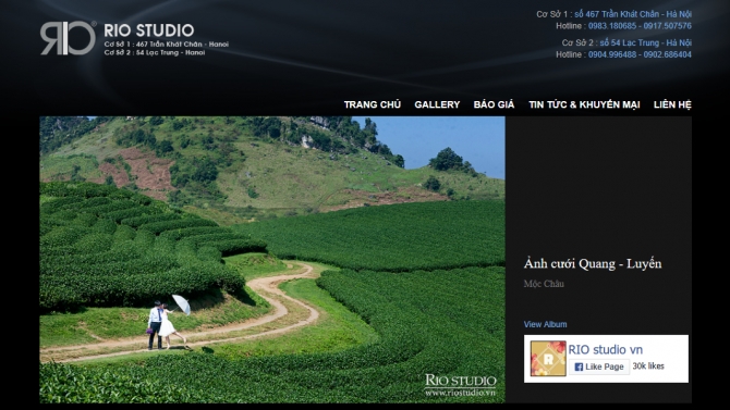 Thiết kế & x&acirc;y dựng website cho ảnh viện Rio Studio