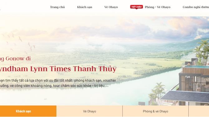 X&acirc;y dựng website cho thu&ecirc; ph&ograve;ng v&agrave; b&aacute;n v&eacute; của GONOW