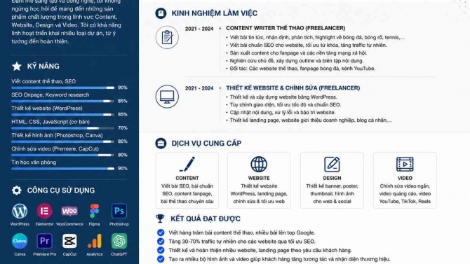 Content Creator | Thiết kế Website | Design & Video