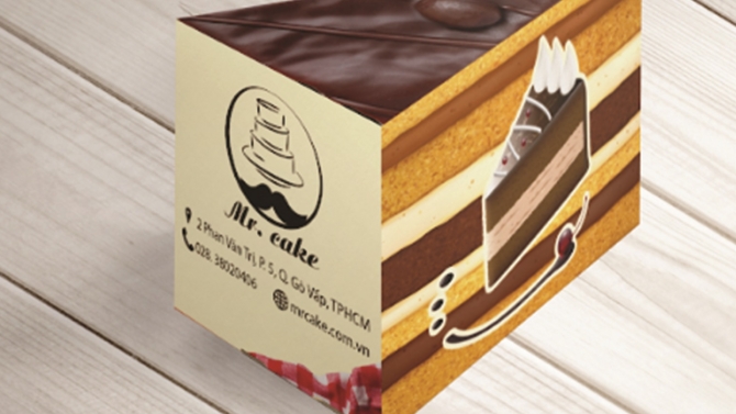 Thiết kế bao b&igrave; cho sản phẩm b&aacute;nh "Mr.cake"
