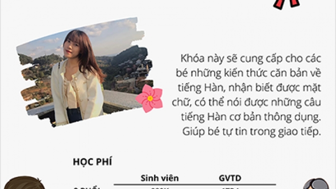 Poster đăng b&agrave;i Facebook/Instagram Kh&oacute;a học Tiếng H&agrave;n - Gia sư T&acirc;n Tiến