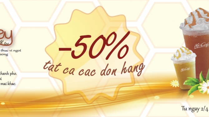 thiết kế banner cho h&atilde;ng tr&agrave; sữa honey