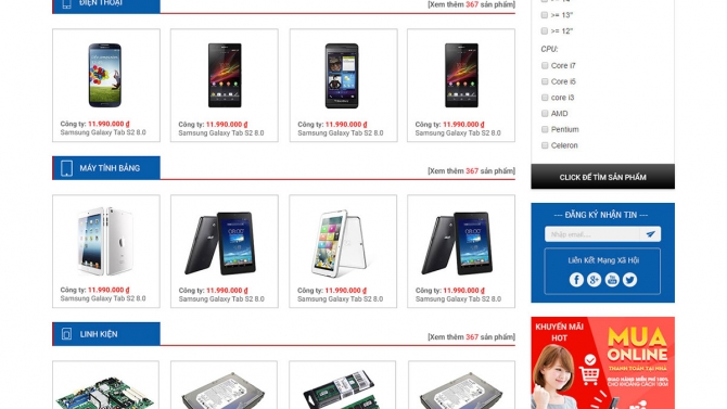 Thiết kế web hoanglongcomputer,com.vn