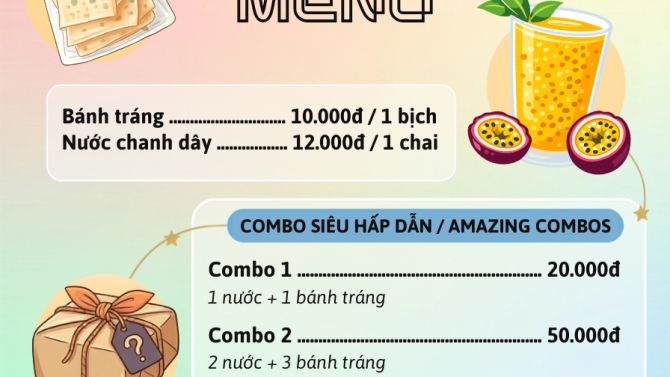 Menu cho chiến dịch g&acirc;y quỹ nhỏ