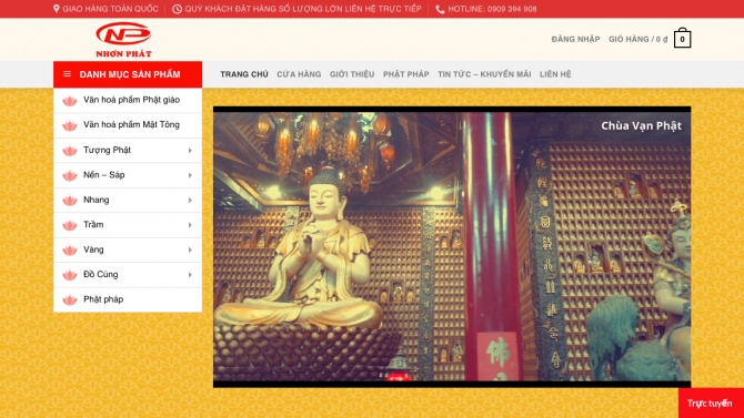 Thiết kế, lập tr&igrave;nh website văn ho&aacute; phẩm Phật gi&aacute;o Nhơn Ph&aacute;t