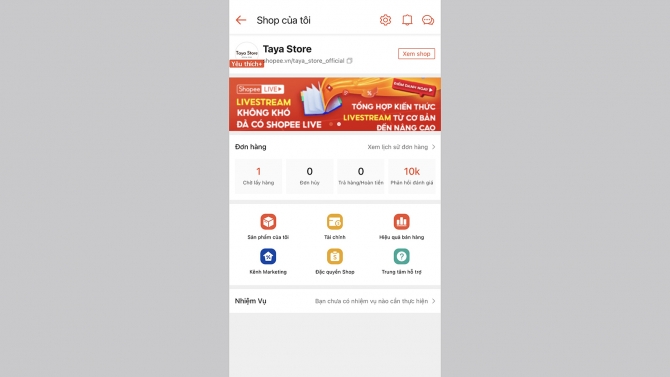 Vận h&agrave;nh v&agrave; tối ưu QC Gian H&agrave;ng Shopee Taya Store