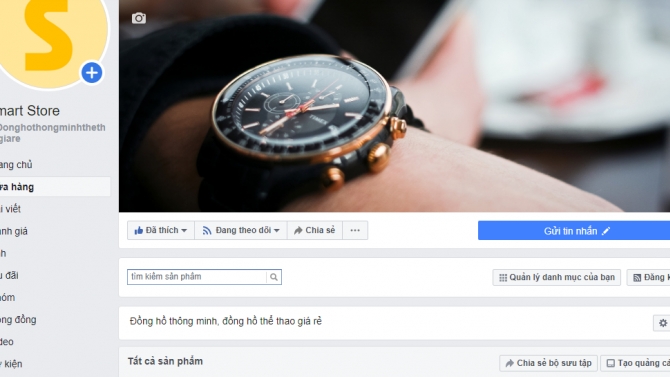 thiết kế fanpage b&aacute;n đồng hồ th&ocirc;ng minh thể thao