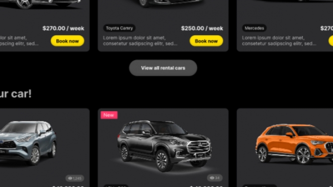 Thiết kế website cho thu&ecirc;, b&aacute;n xe hơi
