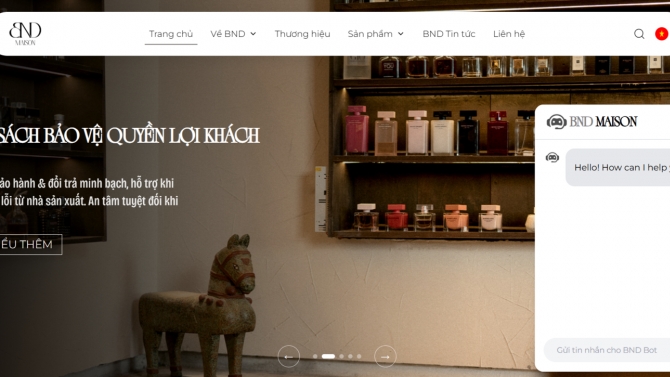 Thiết kế website trưng b&agrave;y v&agrave; tư vấn c&aacute;c sản phẩm nước hoa BND Maison