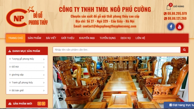 Website Đồ gỗ phong thủy Ph&uacute; Cường