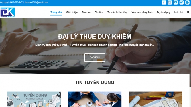 Thiết Kế Web Giới Thiệu C&ocirc;ng Ty - CTy TNHH Dịch Vụ Tư Vấn V&agrave; Đại L&yacute; Thuế Duy Khi&ecirc;m