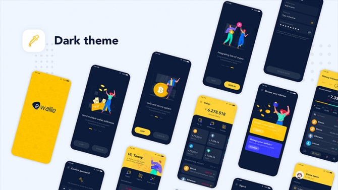 EWallie Crypto Mobile app UI Design