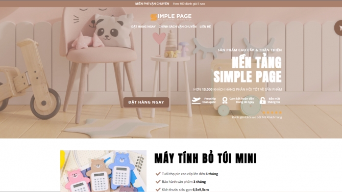 Thiết kế Landing Page Văn ph&ograve;ng phẩm