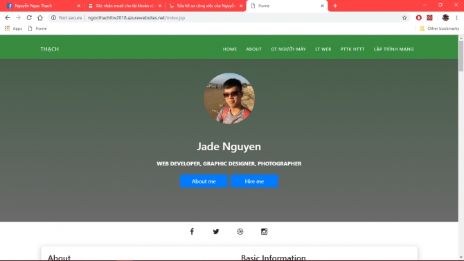 Thiết kế giao diện cho website c&aacute; nh&acirc;n