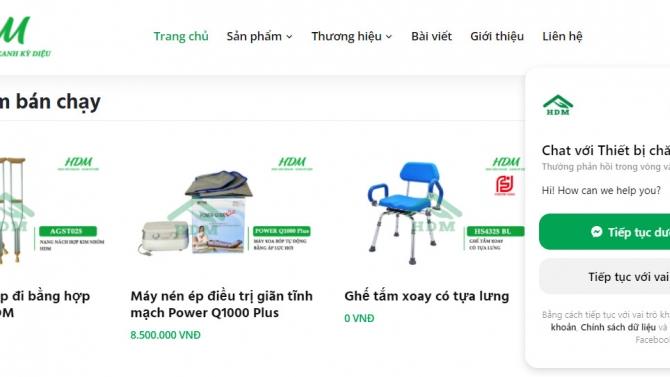 Thiết kế website thiết bị y tế
