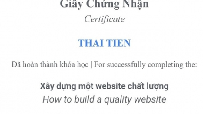 X&acirc;y dựng một website chất lượng