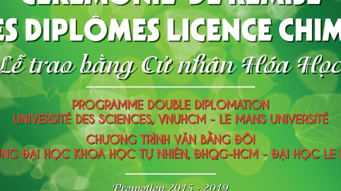 Thiết kế Backdrop Lễ Tốt nghiệp Việt Ph&aacute;p K15 ĐH KHTN