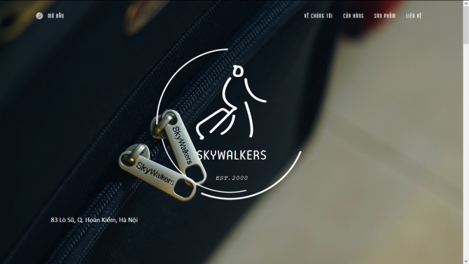 Thiết kế website h&atilde;ng valy Skywalker