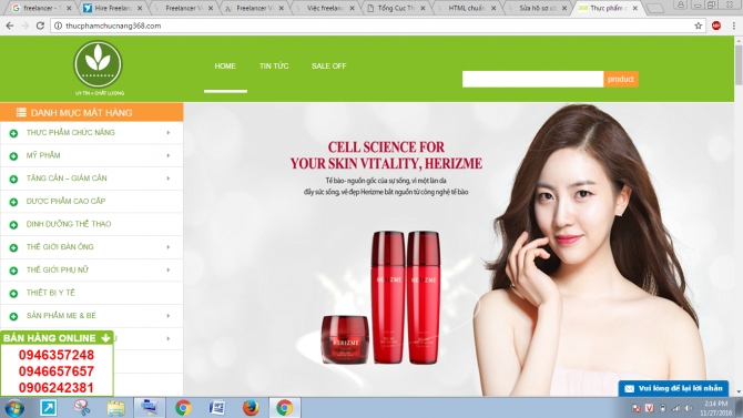 Thiết kế, lập tr&igrave;nh web Thực phẩm chức năng 368