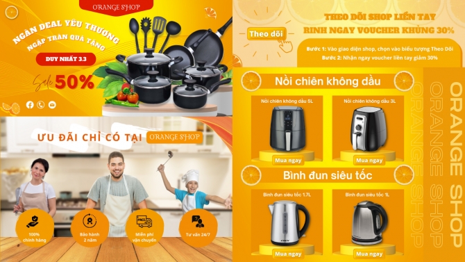 Thiết kế h&igrave;nh ảnh - banner - trang tr&iacute; gian h&agrave;ng tr&ecirc;n Shopee