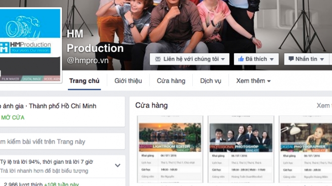 Quản l&yacute; Fanpage, chăm s&oacute;c h&igrave;nh ảnh v&agrave; lập kế hoạch marketing cho C&ocirc;ng Ty H&M Produciton