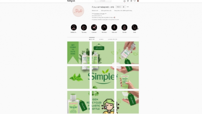 Thiết kế page instagram b&aacute;n h&agrave;ng