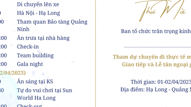 Chương tr&igrave;nh chuyến đi thực tế trường ULIS