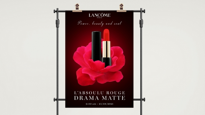 Thiết kế ấn phẩm quảng c&aacute;o son Lancome
