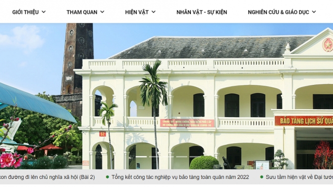 X&acirc;y dựng Website Bảo t&agrave;ng qu&acirc;n sự