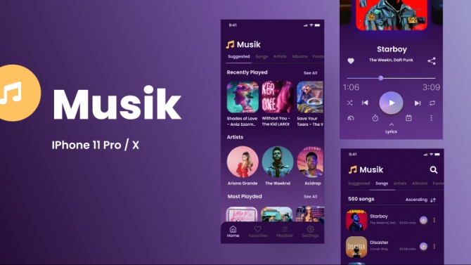 Thiết kế giao diện ứng dụng nghe nhạc Musik
