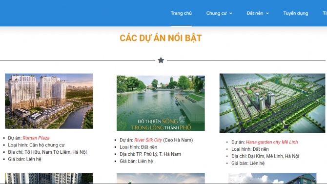 Thiết kế website bất động sản