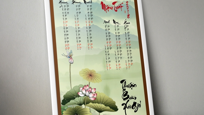 Thiết kế Lịch tết năm 2018